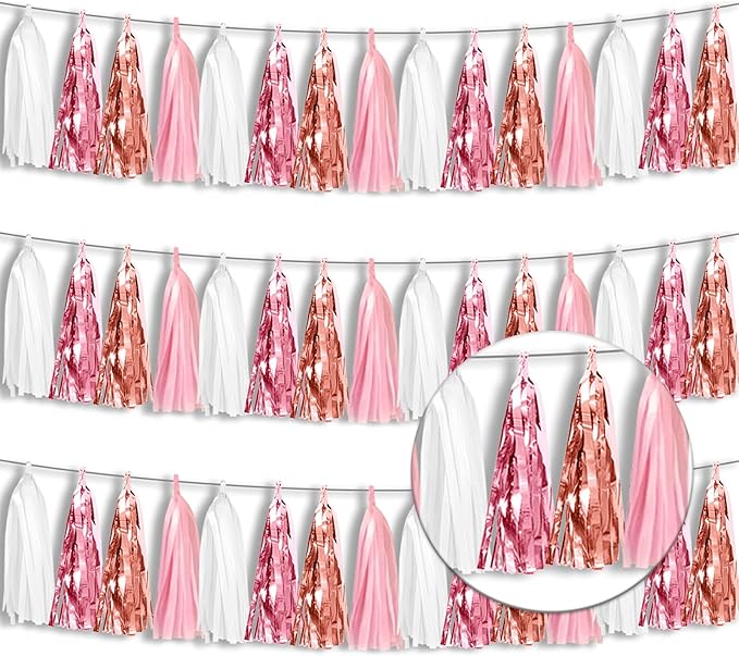 3P Metallic Fringe Tassel Banner Garland Foil Tinsel Streamer Wall Hanging by Xuuf
