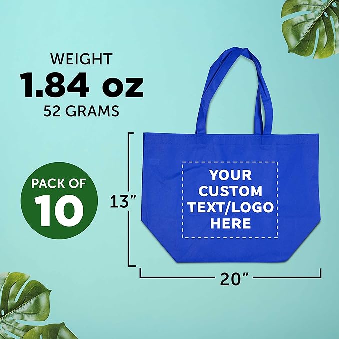DISCOUNT PROMOS Custom Southern Style Grocery Tote Bags Set of 10 - Image 5