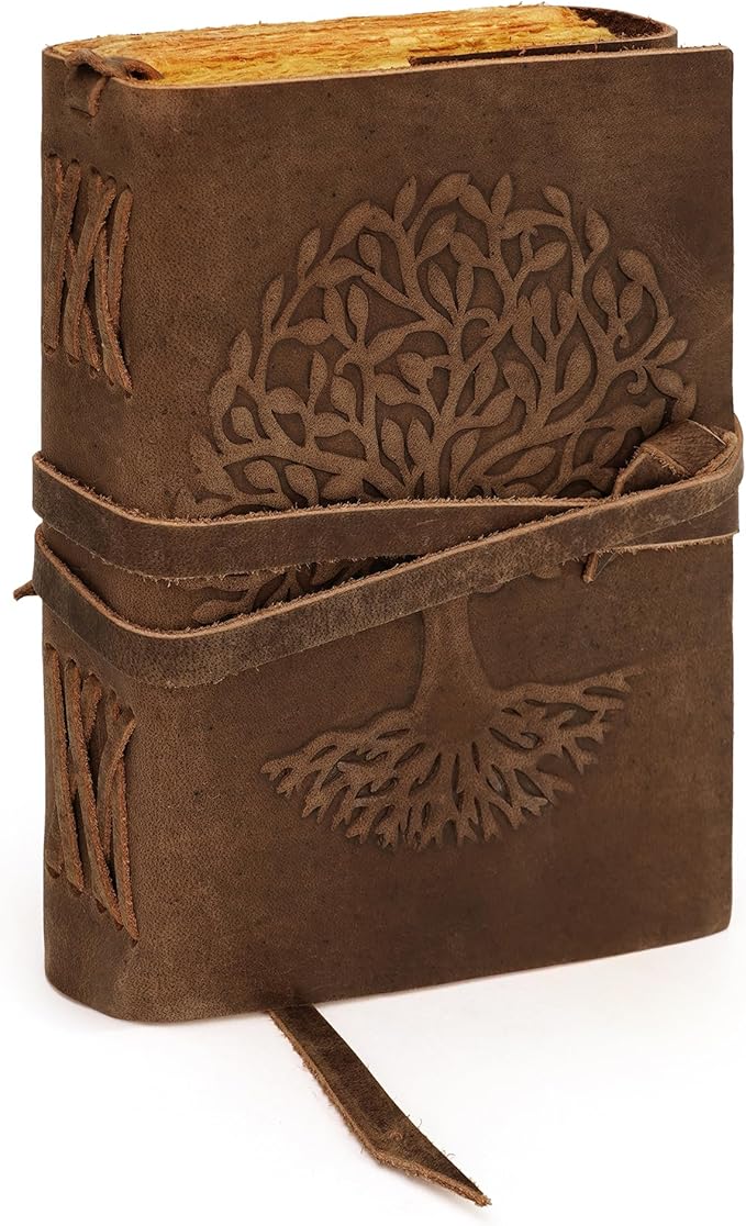 LUXEORIA Tree Of Life Leather Journal by Luxeoria