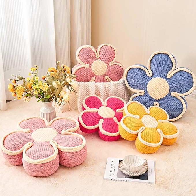Flower Pillow, Soft Shaped Floor Cushion, Decorative Throw Pillow, Cute Seating - Image 4