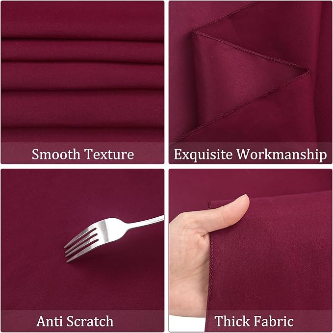 8 Pack Premium Round Tablecloth 90 Inch Round Table Covers Bulk Washable - Image 3