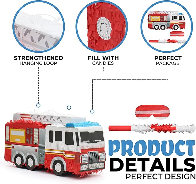 Small Fire Truck Pinatas Bundle - Image 3