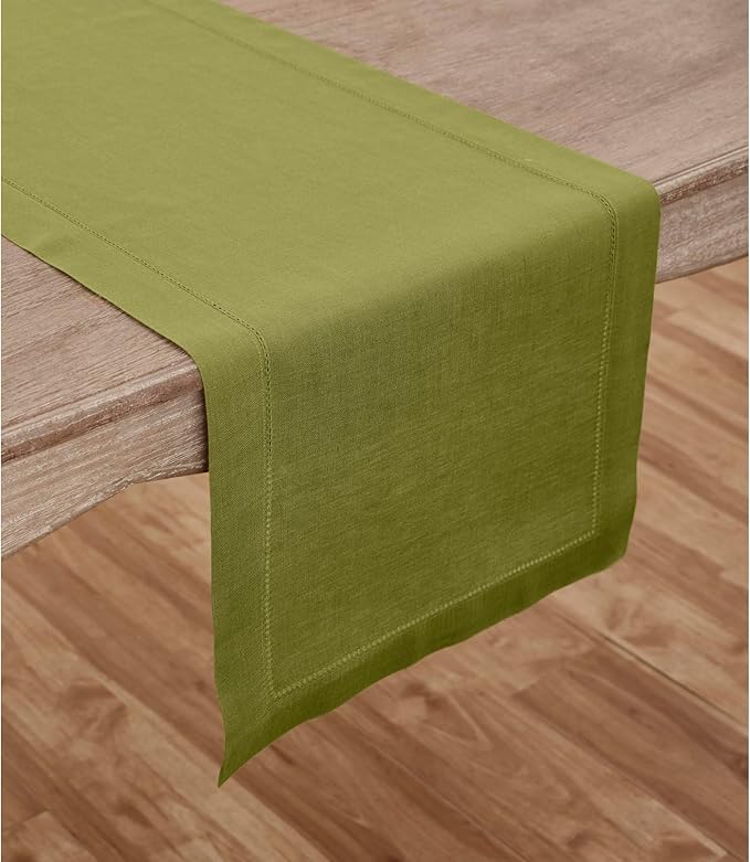 Solino Home Linen Avocado Green Table Runner 90 Inches Long - Image 2