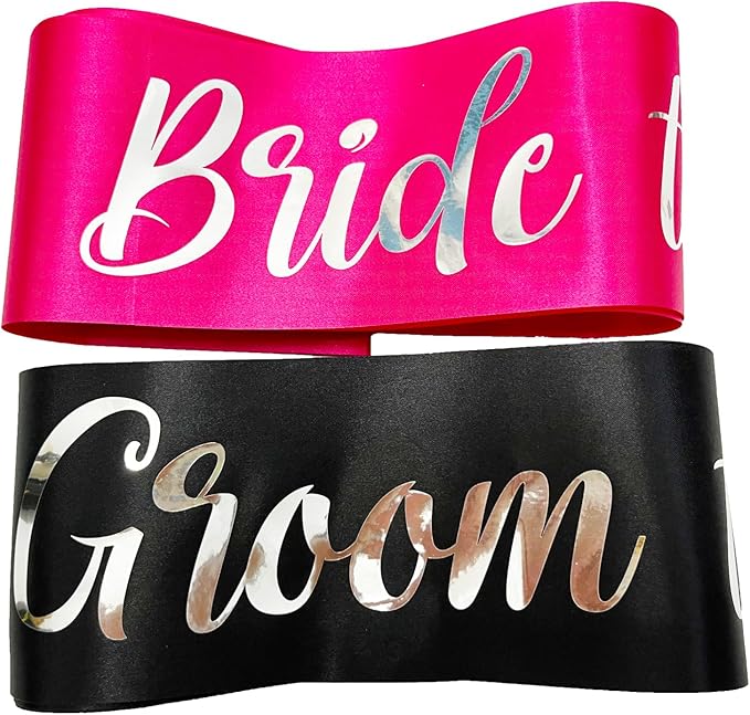 Bride to Be Sash and Groom to Be Sash, Bachelorette Party Supplies Engagement - Image 6