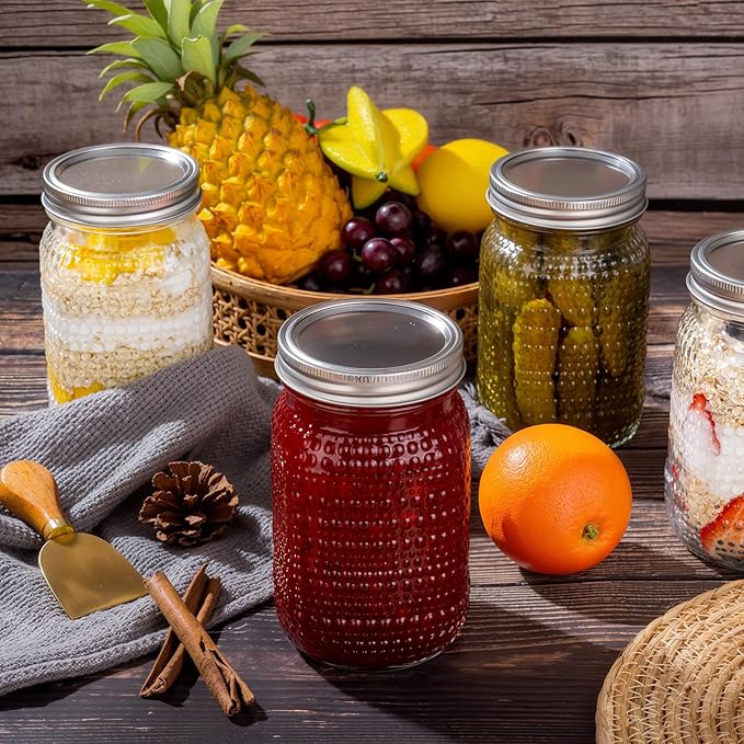 WELLIFE Mason Jars 32 oz, 2 Pack Quart Mason Jars Wide Mouth - Image 3