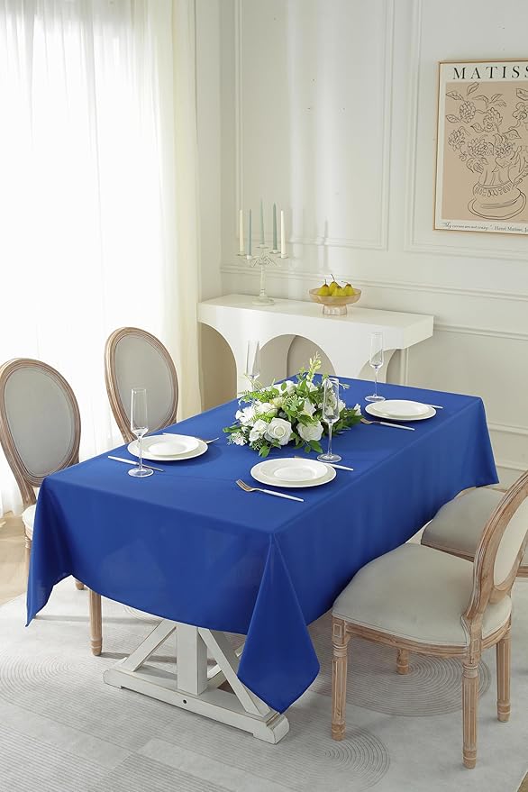 Craft And Party Rectangle Tablecloth, 70 x 108 Inch Royal Blue Tablecloth - Image 3