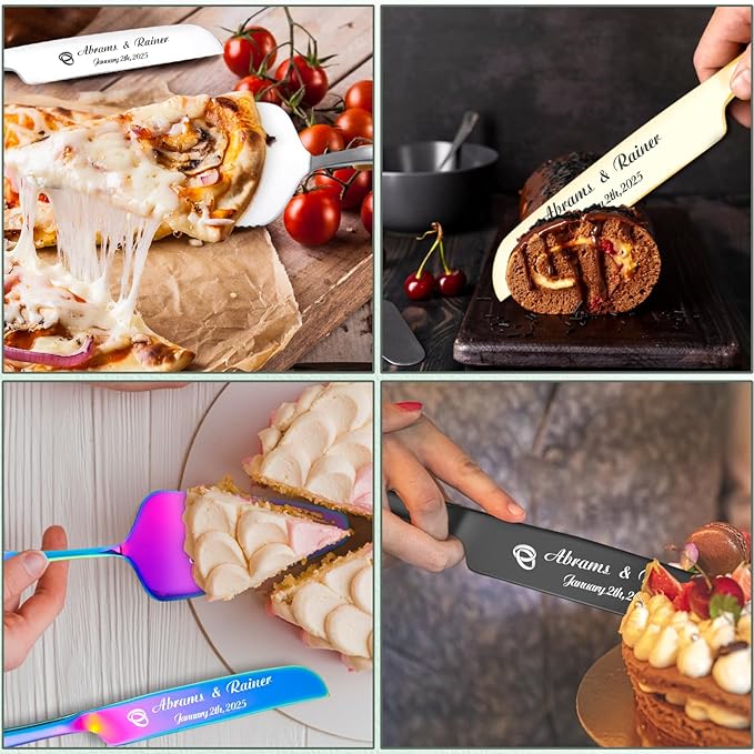 Personalized Wedding Cake Knife and Server Set - Image 8