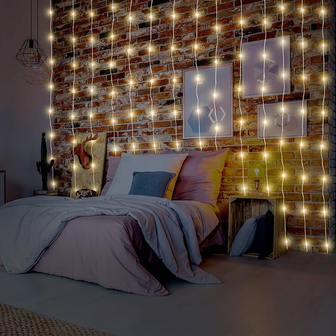 YEOLEH String Lights Curtain, 7.9 x 5.9Ft 144LEDs USB Powered Fairy Lights - Image 5