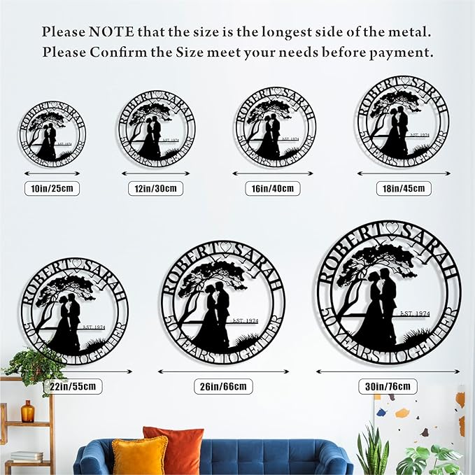 Personalized Tree of Life Metal Sign Wall Art Decor, Custom Wedding Gifts - Image 7