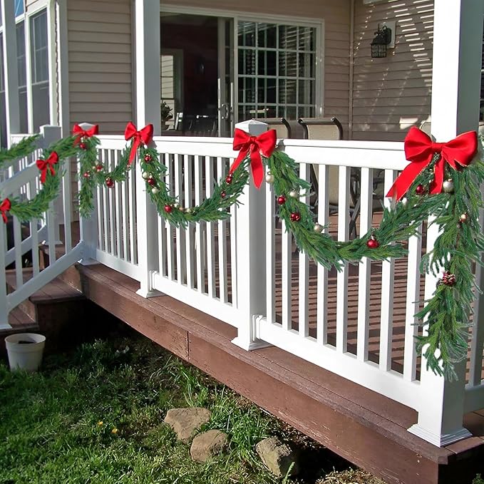 Hananona 4 Pcs 9 Ft Artificial Norfolk Pine Garlands, Realistic Pine Garland - Image 6