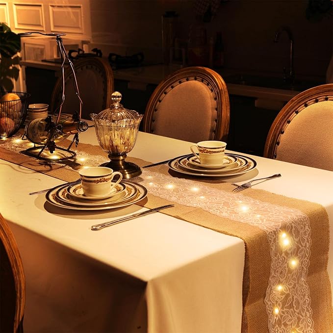 Xinnun 12 Pcs Burlap Table Runner - Image 7