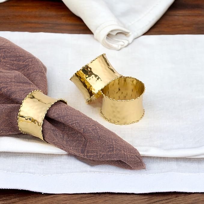 Gold Napkin Rings Set of 8 - Image 2