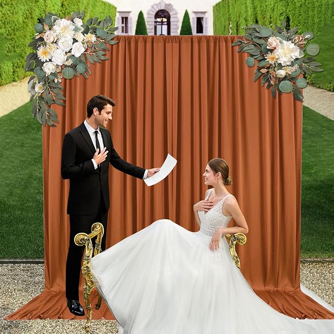 10ft x 10ft Dark Brown Backdrop Curtains - Image 5