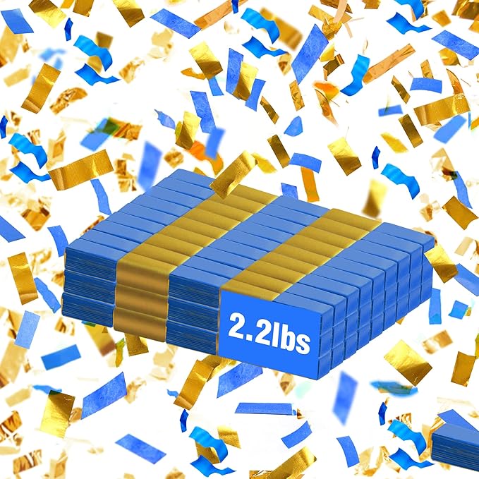 Blue & Gold Confetti Paper by JAPJA