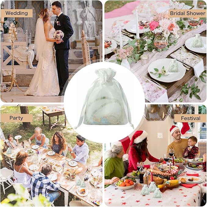 QIANF 20 Pcs White Small Organza Bags 3X4 inch - Image 5
