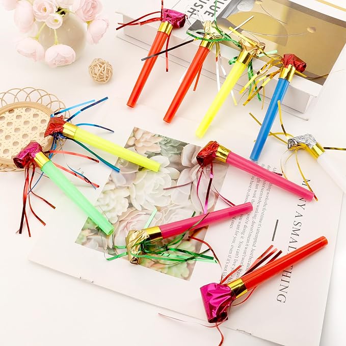 Party Blowers, Party Blowouts, Party Noise Makers Horns, Fringed Birthday - Image 3