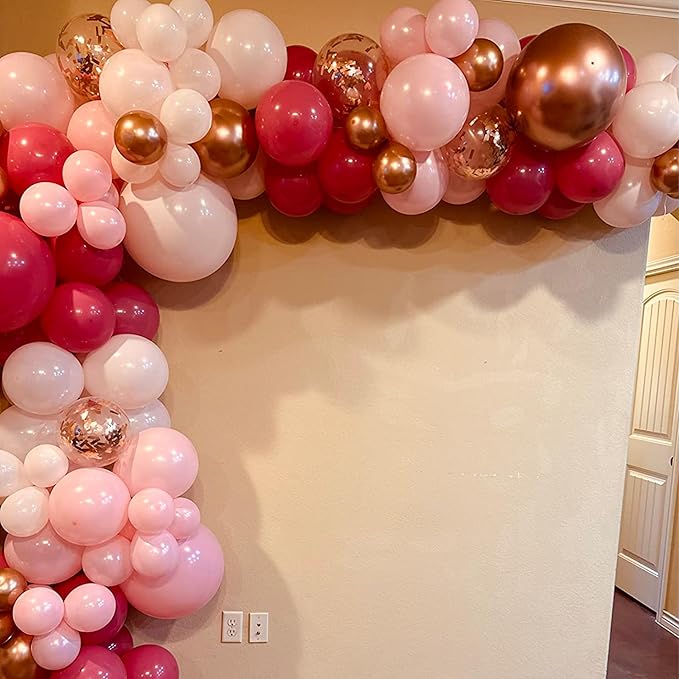 Togvu Dusty Rose Balloon Set, 60 Packs 12 Inch Retro Pink Metallic Chrome Rose - Image 6