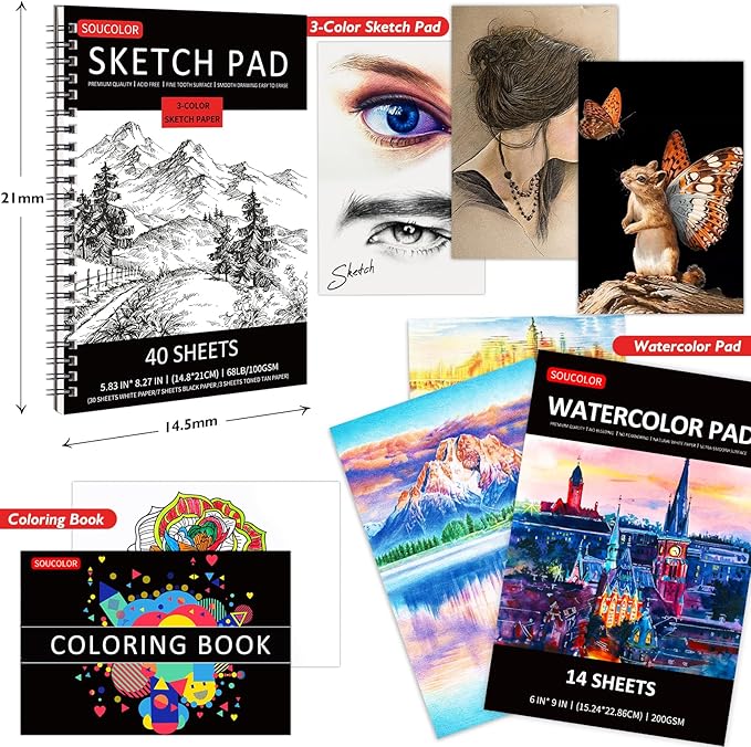 Art Supplies, Soucolor 76 Pack Drawing Set Sketching Kit, Christmas Gifts Box - Image 5