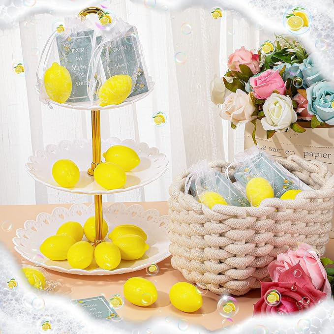 Lounsweer Set of 20 Wedding Lemon Soap Favors Mini Bridal Shower Favors Natural - Image 4