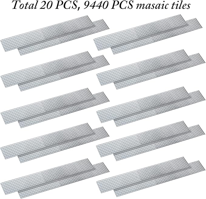 PP OPOUNT 9440 PCS Self Adhesive Mirror Mosaics Sheets, 5 x 5 mm Silver Mirrors - Image 3