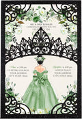 50Pcs Sage Green Crown Invitations by DreamBuilt