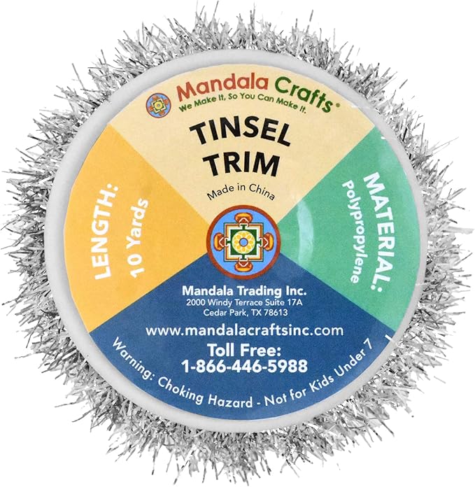 Mandala Crafts Silver Tinsel Garland - Image 4