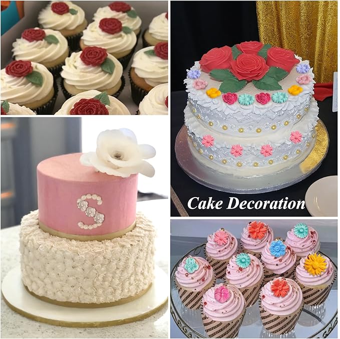 2 Pcs Flower Silicone Molds, Fondant Cake Flower Mold Silicone Polymer Clay - Image 5