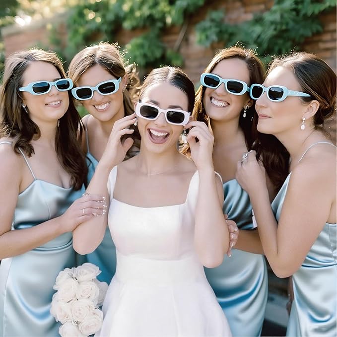 Bride's Babes Bachelorette Sunglasses, Bridesmaid Sunglasses, 10 Pack Rectangle - Image 3