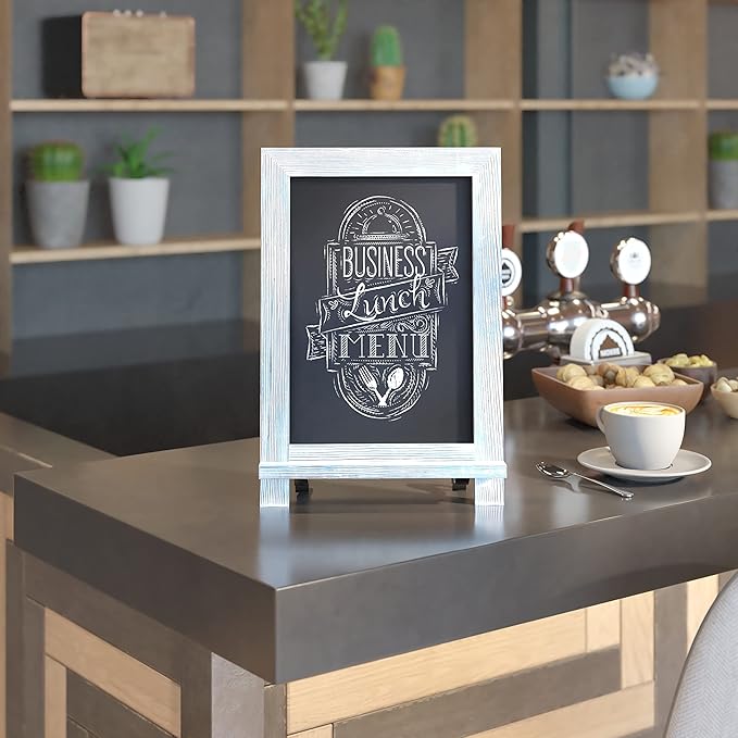HBCY Creations Rustic Blue Wood Tabletop Chalkboard - Image 5