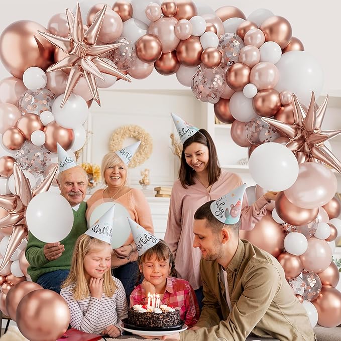 Rose Gold White Balloons Garland Arch Kit - Image 4