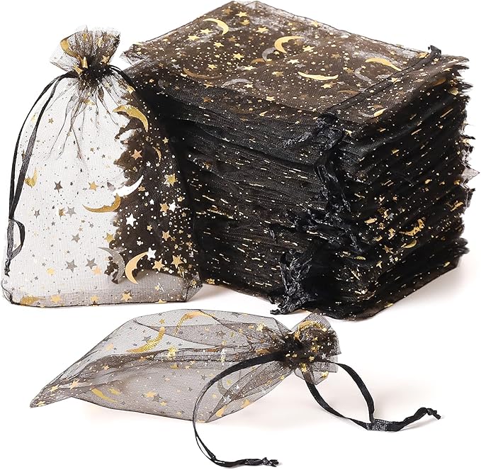 100PCS Moon Star Organza Bags by Hopttreely