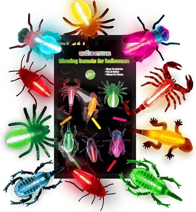 SpringFlower 60pcs Halloween Glow Critters Set by SpringFlower