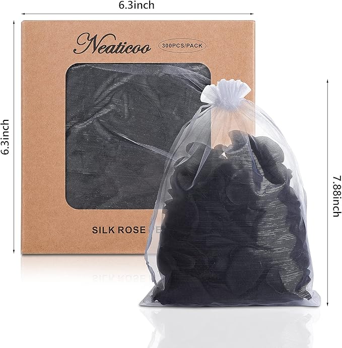 300pcs Artificial Black Rose Petals Fake Silk Flower Petals - Image 4