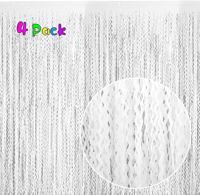 4 Pack White Door Streamers Foil Backdrop - Image 2