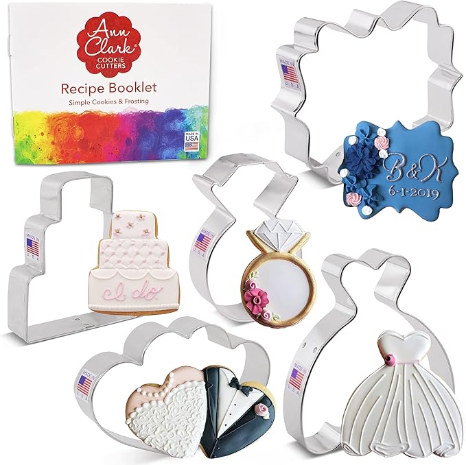 Ann Clark Cookie Cutters Wedding Cookie Cutters 5-Pc Set Made in the USA - Image 2