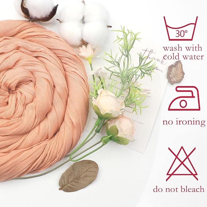 6 Pack Blush Pink Cheesecloth Table Runner 10ft Boho Gauze Fabric Cheese Cloth - Image 5