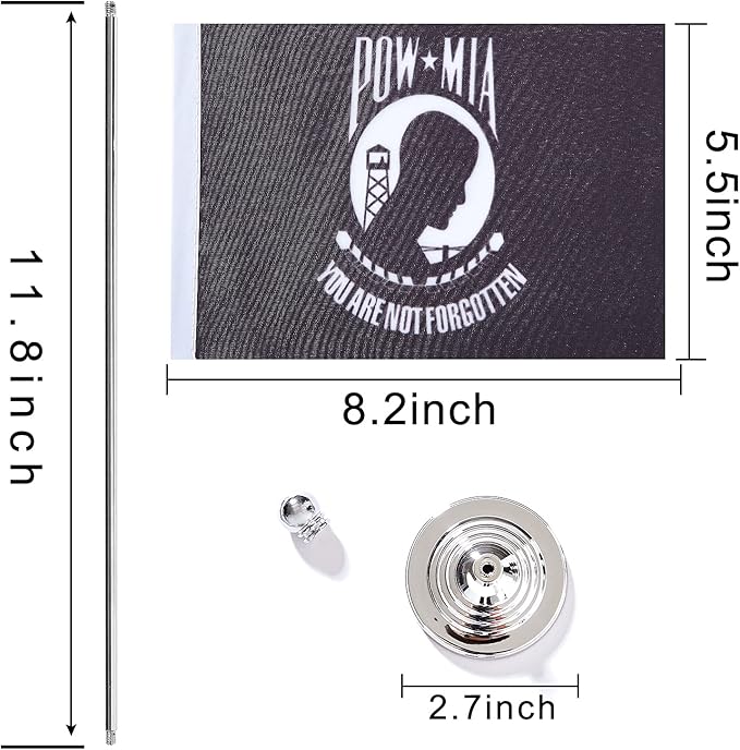 ZXvZYT 2 Pack American US POW MIA flag USA POW MIA table flag, Small Mini - Image 2