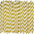 7.75 inch Gold/White Striped Paper Drinking Straws 1000 Counts by chunspak