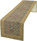 Boho Floral Vintage Beige Blue Table Runner, Retro Flower Rustic Country by Unknown
