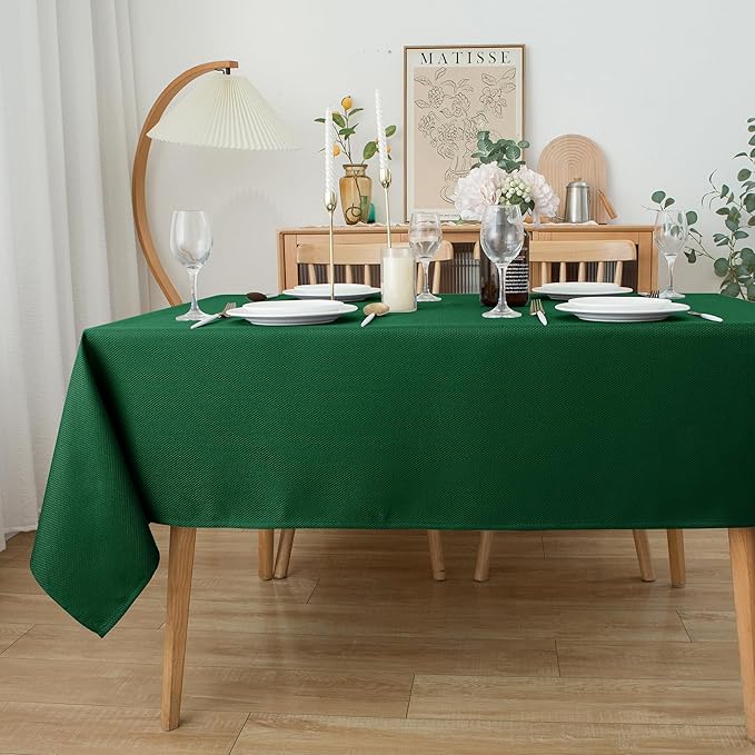 Biscaynebay Textured Fabric Christmas Rectangle Table Cloth 90x132 Inch - Image 6