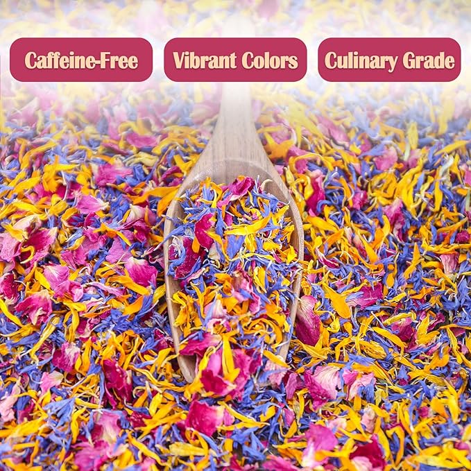 FullChea - Mixed Edible Flowers - 1oz/29g - Natural Dried Calendula, Cornflower - Image 4