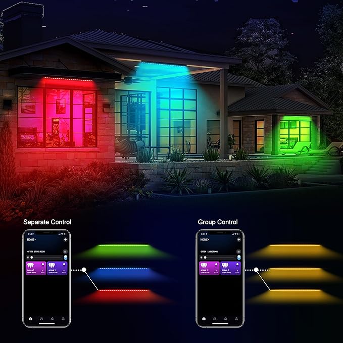 Smart Wall Washer Light Dimmable APP Control, 180W RGBCW Color Changing Linear - Image 3