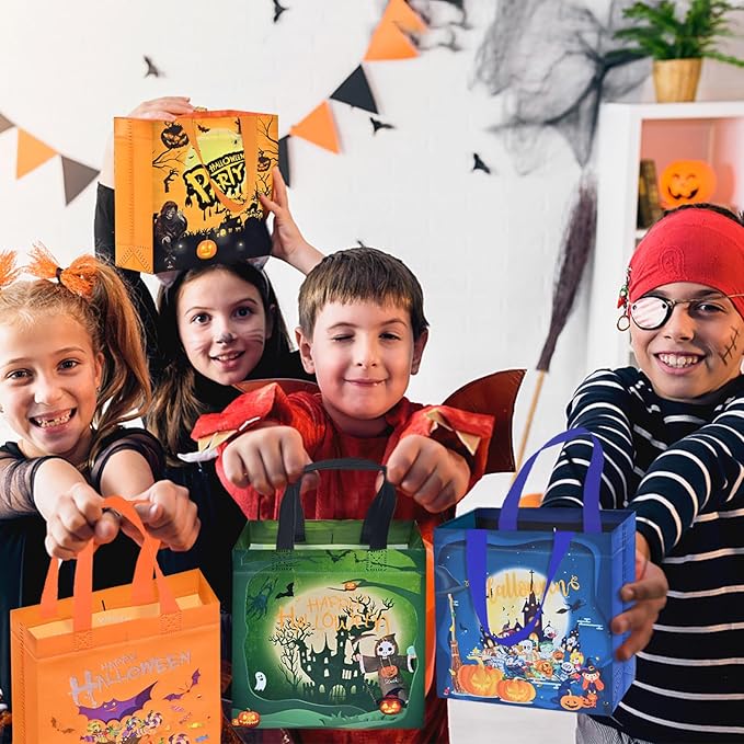 AhfuLife 8 Pcs Halloween Trick or Treat Bags, Candy Tote Bags - Image 5