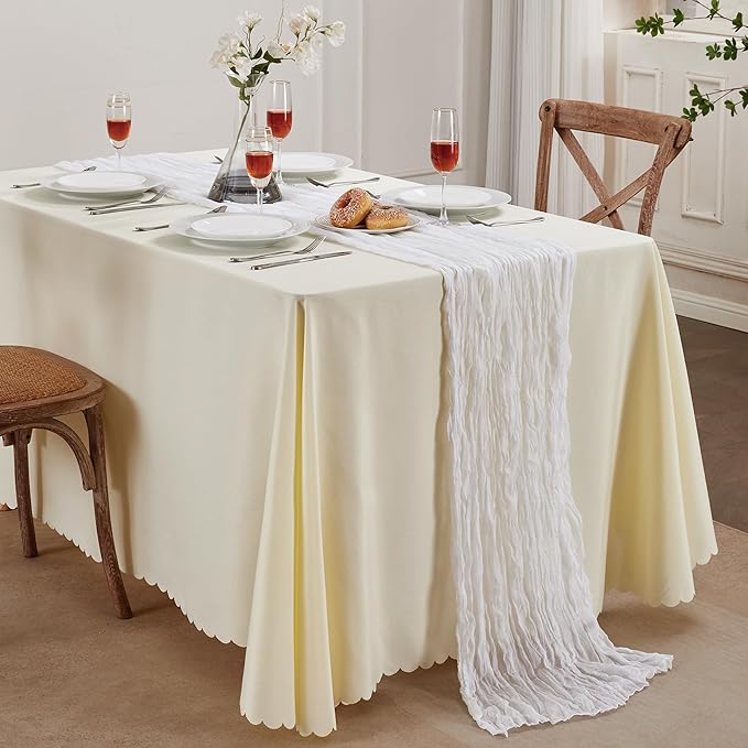 6 Pack White Cheesecloth Table Runner 10FT Long Boho Gauze Table Runner Rustic - Image 7