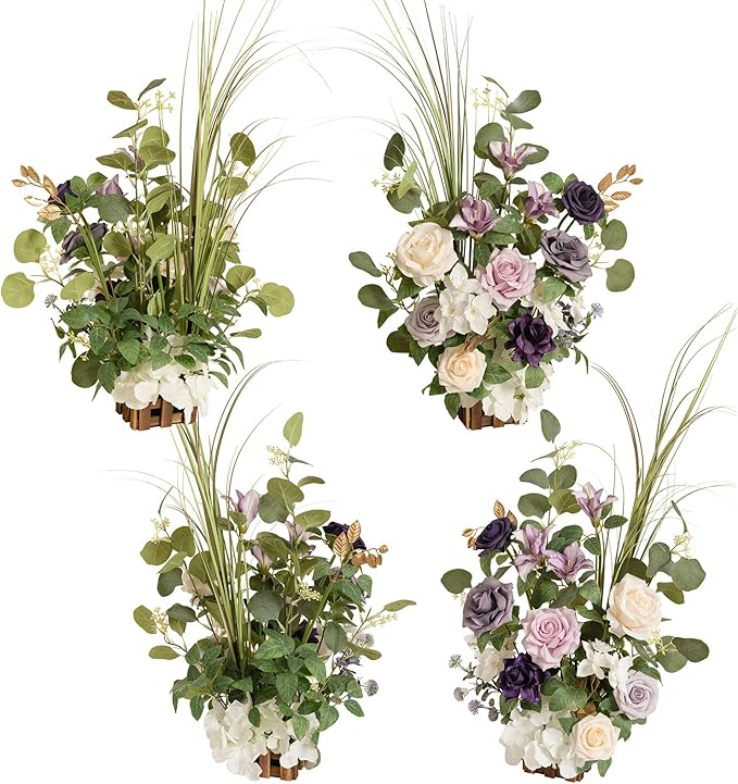 Ling's Moment 17.5" Tall Standing Artificial Flowers Arrangements 4 pcs Wedding - Image 6
