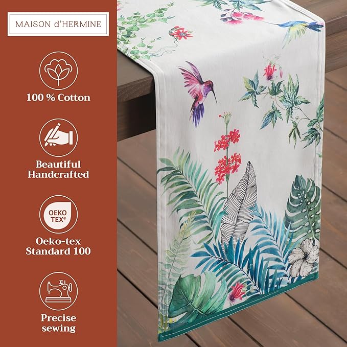 Maison d' Hermine Table Runner 100% Cotton Double Layer Table Runners 72 inches - Image 2