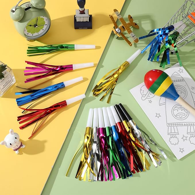 Metallic Fringed Noise Makers, for Noise Makers Party Favors, Baby Shower - Image 6