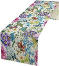 Brown Bird Floral Table Runner Spring Flower Kitchen Table Decoration Suitable by ICMOLYYENLO