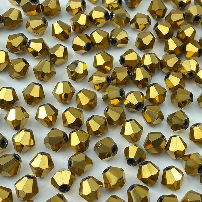 400pcs 4mm Bicone Crystal Glass Beads Loose Spacer Beads Faceted Craft Beads by LIMAOLLY