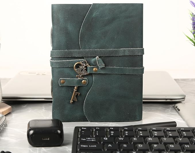 Leather Journal with Lined and Unlined Deckle Edge Paper 8x6 inch and Vintage - Image 7